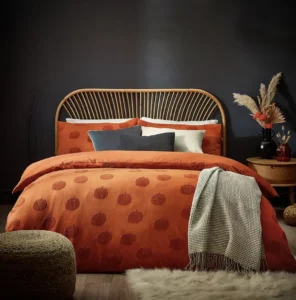Furn Pumpkin Tufted Halloween 100 Cotton Duvet Cover Set Autumn Bedding Orange D