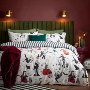Furn Trick Or Treat Duvet Cover Set Monochrome Double