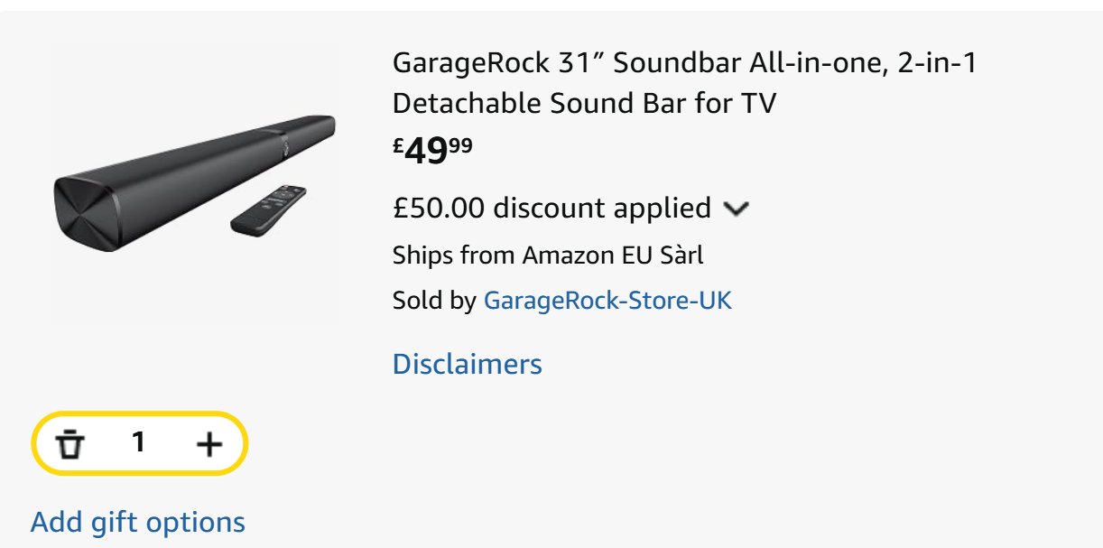 Garagerock 31 Soundbar All In One 2 In 1 Detachable Sound Bar For TV