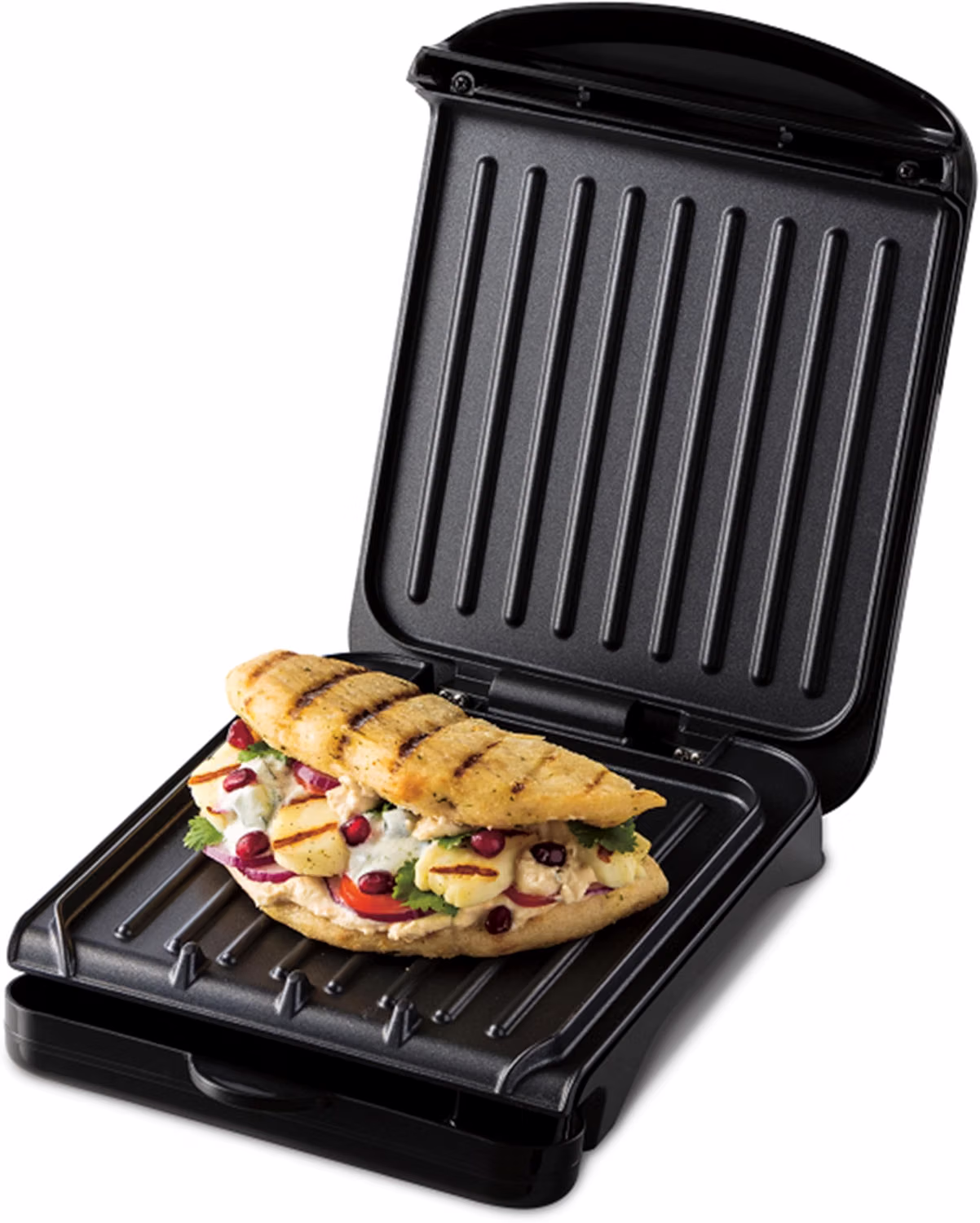 George Foreman Small Electric Fit Grill Non Stick Plates Black 25800