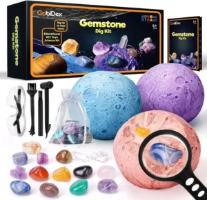 Gobidex Mega Gemstones Dig Kit 15 Real Gems Excavation Toy Ages 6