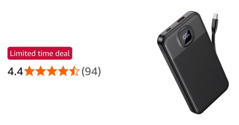 Grepro Power Bank With Built In C Cable 10000mah 22 5w Fast Charging
