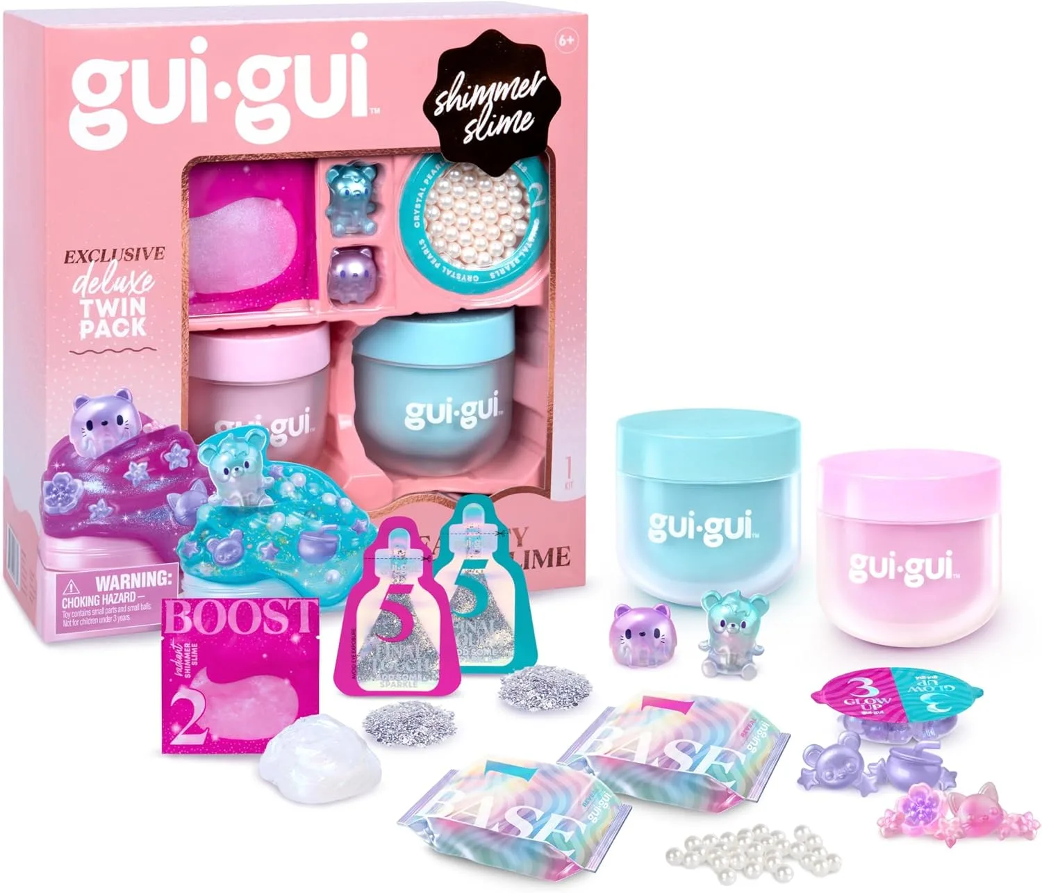 Gui Gui Slime Kit Shimmer Deluxe 2 Pack Iridescent Slimes