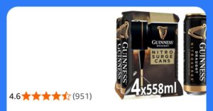 Guinness Draught Nitrosurge Stout Beer 4 1 Vol 4x558ml Cans Perfect Pub Pour At