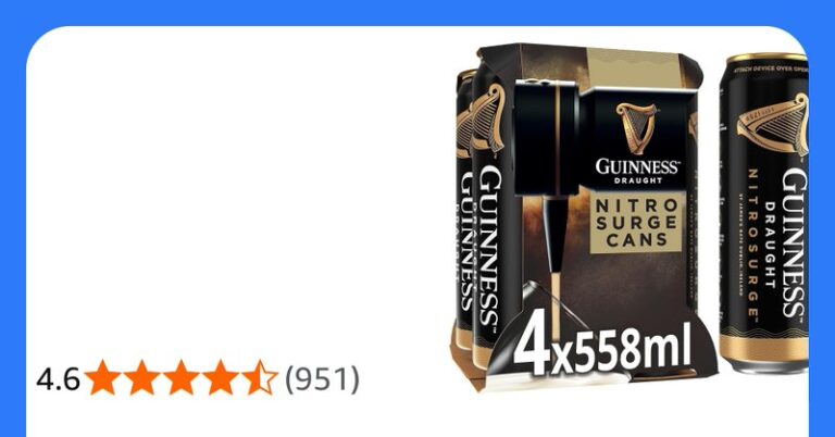 Guinness Draught Nitrosurge Stout Beer 4 1 Vol 4x558ml Cans Perfect Pub Pour At