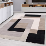 Hafaa Area Rugs for Bedroom - Large Rugs Living Room 120 x 170 Cm Geometric Style Modern Floor Carpet Non Shedding Soft Touch Rug Easy to Clean(Milo Neutral)