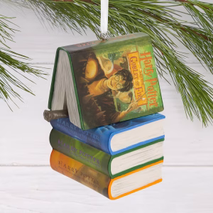 Hallmark Harry Potter Hanging Ornament Books And Wand Resin Green