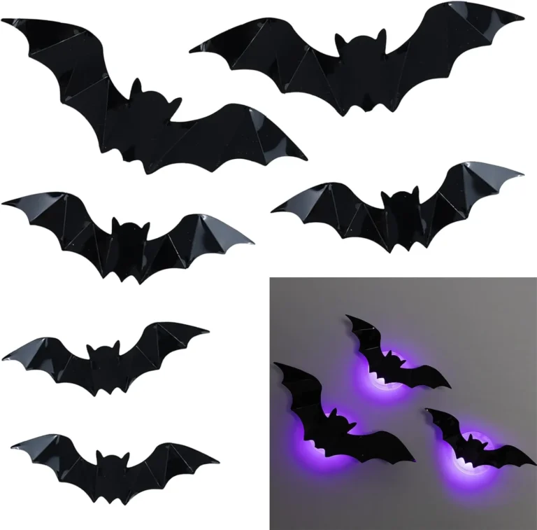 Halloween Decorations Indoor Lights Led 3d Glowing Bats Wall Decor F4 Zdbf