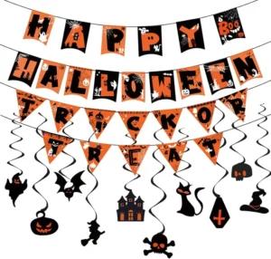 Halloween Decorations Party Supplies Reusable Happy Halloween Banner Trick Or Tr