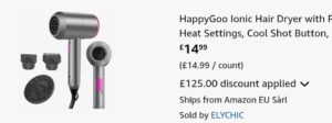 Happygoo Ionic Hair Dryer With Powerful Ac Motor Fast Drying Hairdryer