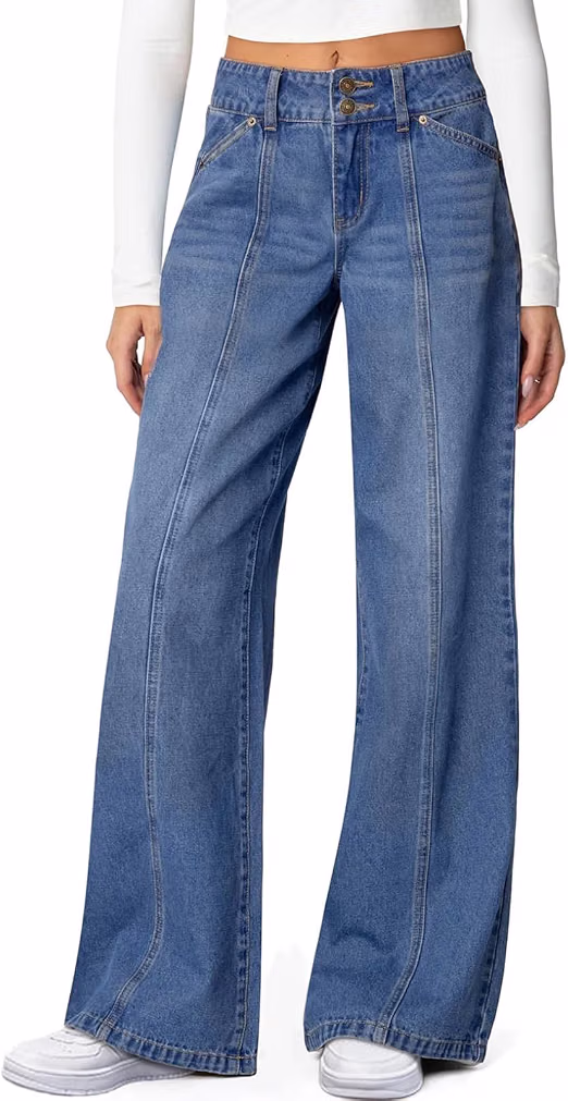 High Waisted Flattering Jeans Women Wide Leg Loose Fit Baggy