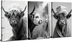 Highland Cow Canvas Wall Art 12 16 3pcs