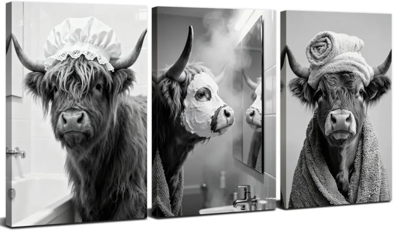Highland Cow Canvas Wall Art 12 16 3pcs