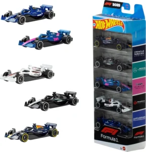 Hot Wheels 1 64 Scale 5 Pack Formula 1 Die Cast Toy Cars