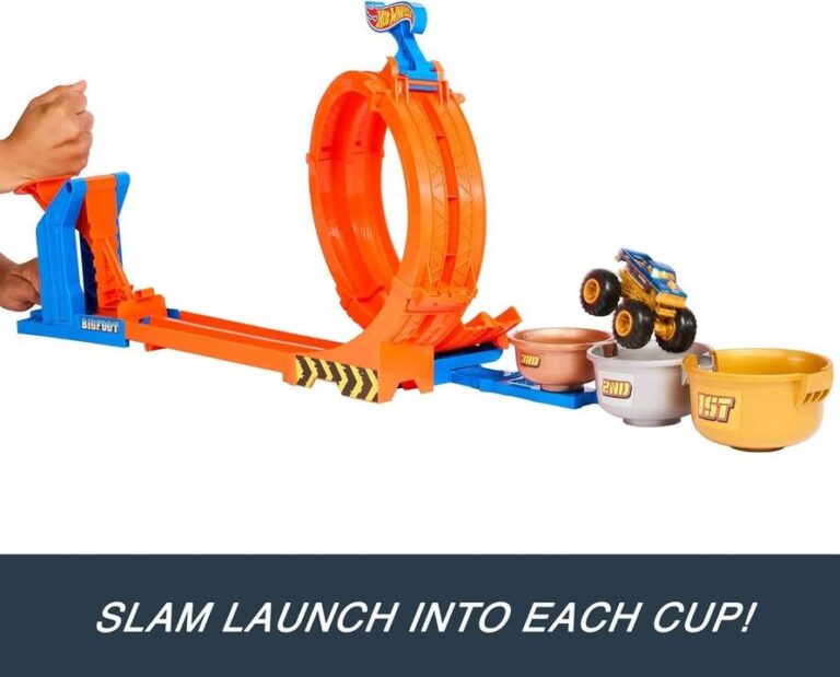 Hot Wheels Monster Trucks Loop And Flip Trophy Challenge Playset