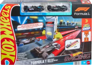 Hot Wheels Racing Formula 1 Grid Start Track Set And 2 Toy Cars