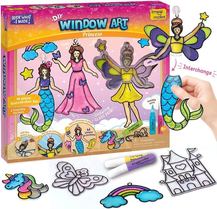 Imagimake Window Art Princess Diy Mess Free Craft Kit For Kids Ages 5