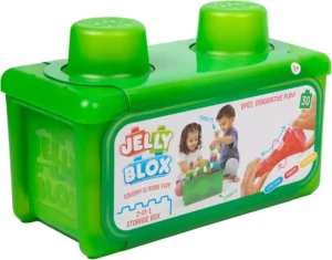 Jelly Blox 2 In 1 Storage Kit With 30 Soft Squishy Building Blocks
