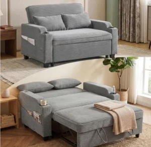 Karl Home 2 Seater Sofa Bed Convertible Pull Out Sleeper Couch Dark Grey