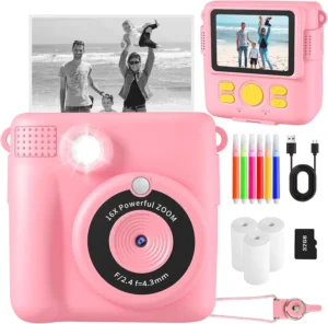 Kids Instant Print Camera 1080p Hd Digital Camera With 32g Tf Card And Color Pen