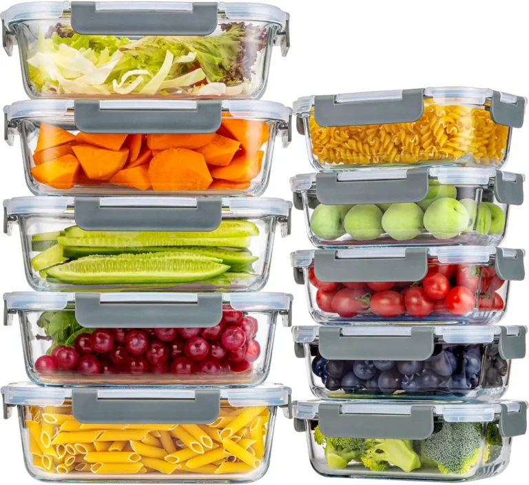 Kumd 20 Piece Set 10 Pack Borosilicate Glass Meal Prep Containers With Upgraded