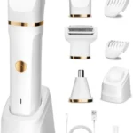 Lady Shavers for Women 3-in-1,Bikini Trimmer Woman IPX7 Waterproof,Nose Trimmer Rechargeable,Pubic Hair Trimmer for Women Wet and Dry,Painless Electric Foil Shaver for Body,Arms Legs Underarms, White