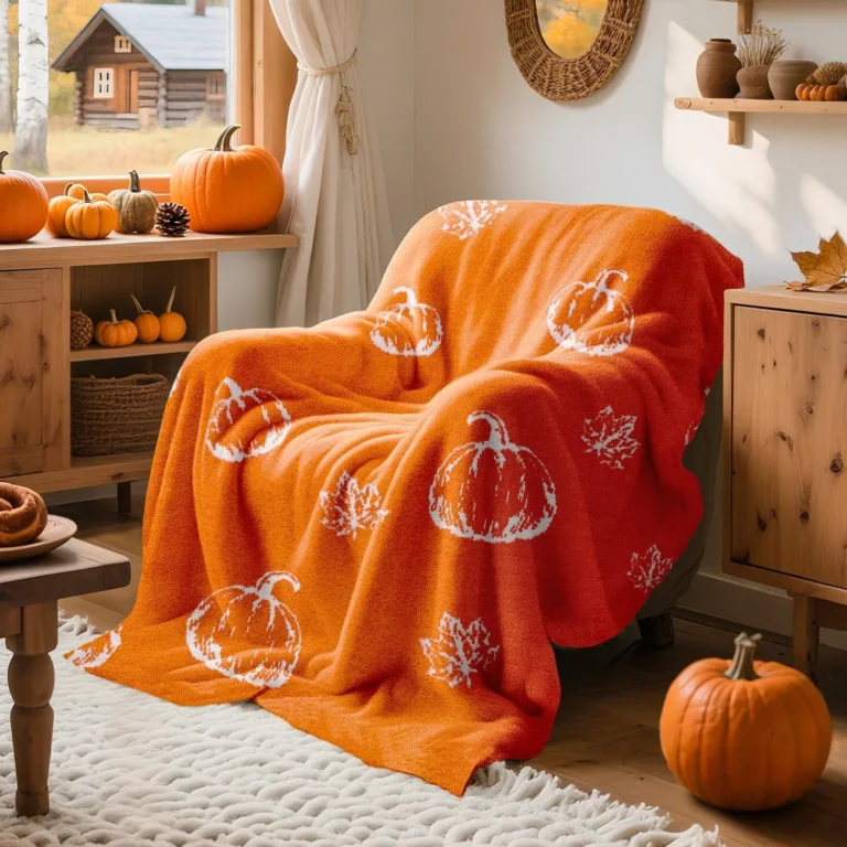 Lanpn Fall Pumpkin Throw Blanket 410gsm Cozy Pumpkins Blankets For Sofa Couch So