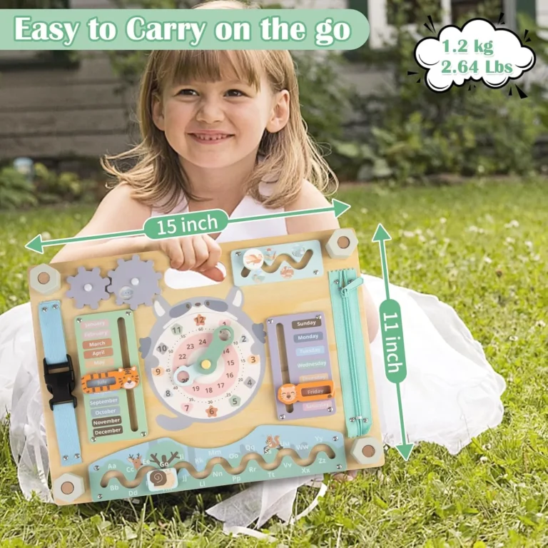 Large Double Sided Wooden Montessori Busy Board For Kids