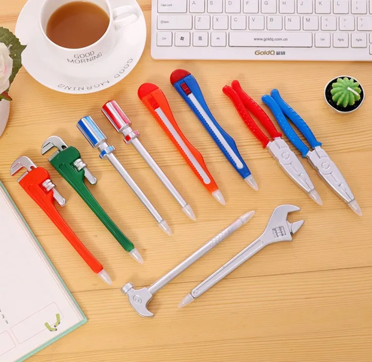 LATERN 12Pcs Novelty Ballpoint Pens, 16CM Hardware Hand Tool Shape Pens Black Ink Writing Pen Wrench Pliers Hammer Screwdriver Design for Kids Adults School Office Gift Stationary Supplies