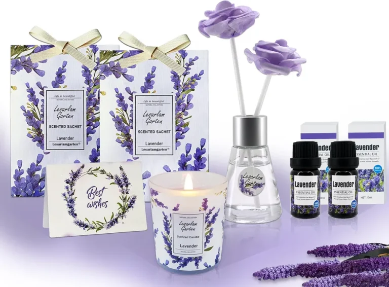 Lavender Scented Candle And Reed Diffuser Home Aroma Gift Set For Women