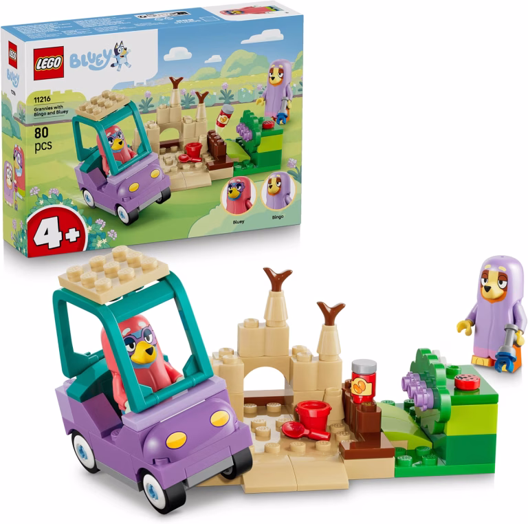 LEGO Bluey Grannies With Bingo And Bluey Educational Toy W Car 2 Minifigures And