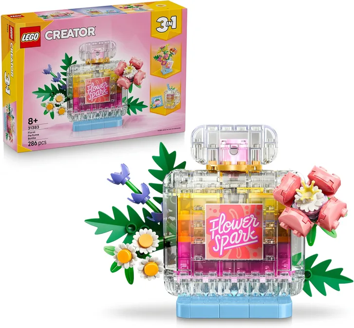 LEGO Creator 3 In 1 Floral Decor Perfume Bottle Toy Model Kit Transforms Into A