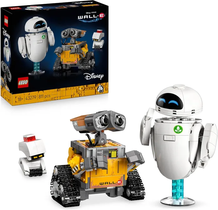 LEGO | Disney Pixar WALL-E and EVE - Display Model Kit for Adults - Brick-Built Robots with M-O & Hal Figures - DIY Home Decor - Collectible Gift for Fans - 43279