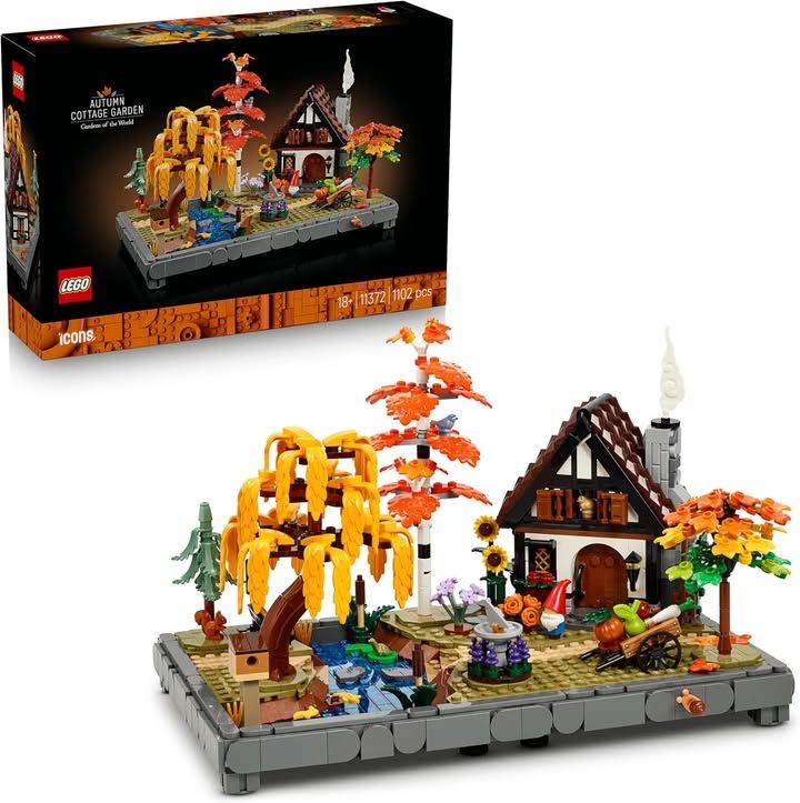 LEGO Icons Autumn Cottage Garden Miniature Building Set For Adults Display Model