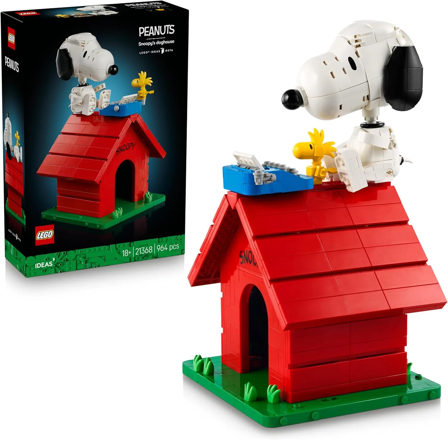 LEGO Ideas Peanuts Snoopy S Doghouse Display Model Kit For Adults W Snoopy Dog A