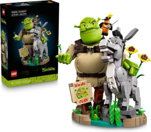 LEGO Shrek Donkey And Puss In Boots Movie Memorabilia Model Kit For Adults Displ