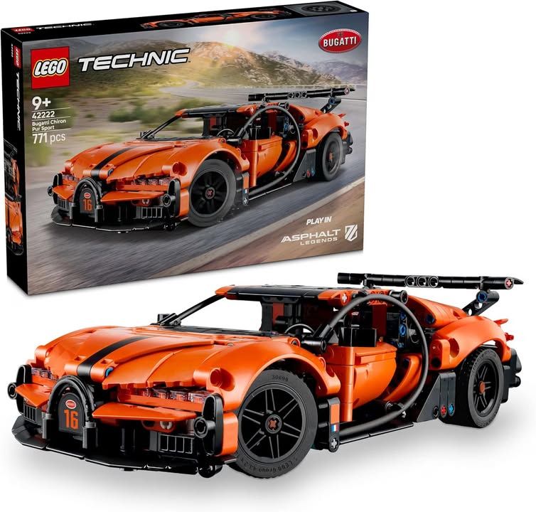 LEGO Technic Bugatti Chiron Pur Sport Hypercar Toy Race Car Model Kit W A W16 En