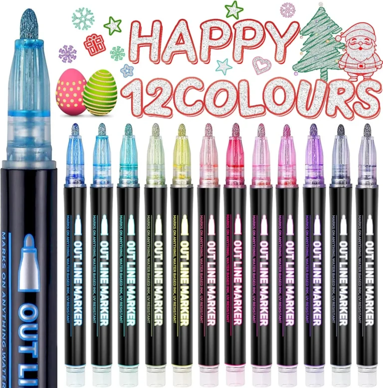 Lenski Stocking Fillers Kids 12 Glitter Pens And Colouring Pens Girl Gifts