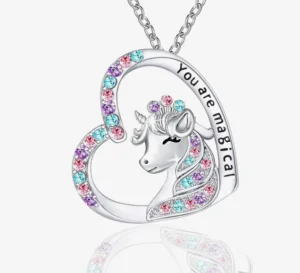 Luckimoli You Are Magical Necklace For Girls Crystal Heart Pendant Necklaces Jew
