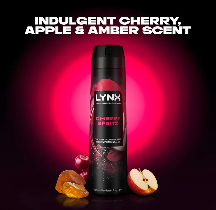 Lynx Fine Fragrance Collection Cherry Spritz Premium Body Spray Men S Deodorant