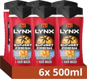 Lynx Sunset Fresh 3 In 1 Body Wash Men S Hair Face And Body Cleanser With A Mang