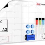Magnetic Fridge Calendar - A3 Size Full-Back Magnets, Shopping List, Monthly Planner with Markers and Magnets