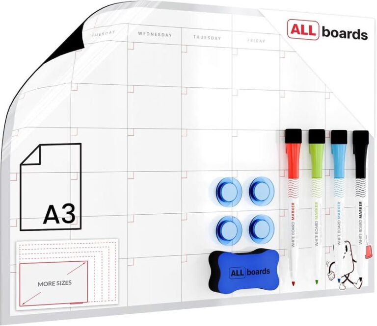 Magnetic Fridge Calendar A3 Size Full Back Magnets Shopping List Monthly Planner