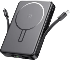 Magnetic Power Bank With Built In Cables 10000mah Portable Charger