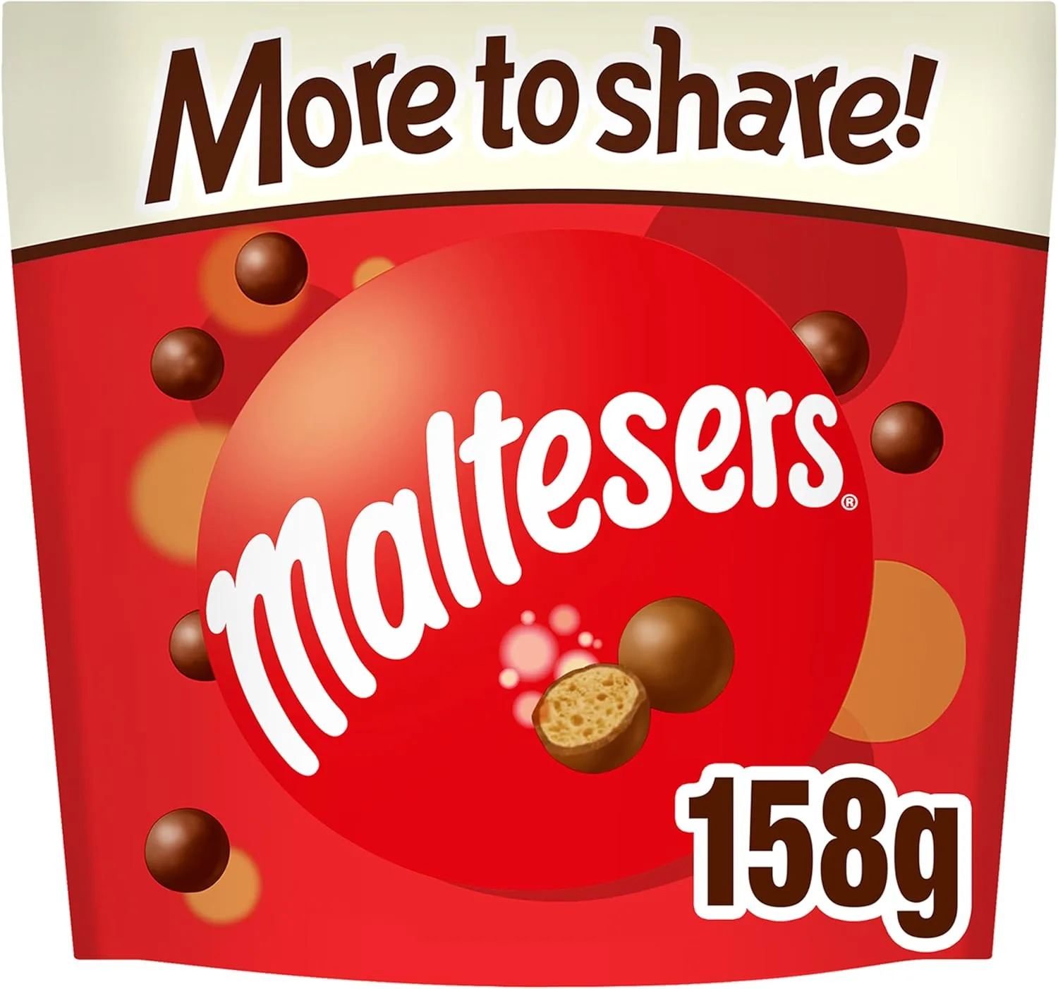 Maltesers Milk Chocolate Crunchy Centre Sweets Sharing Snacks Bag 158g