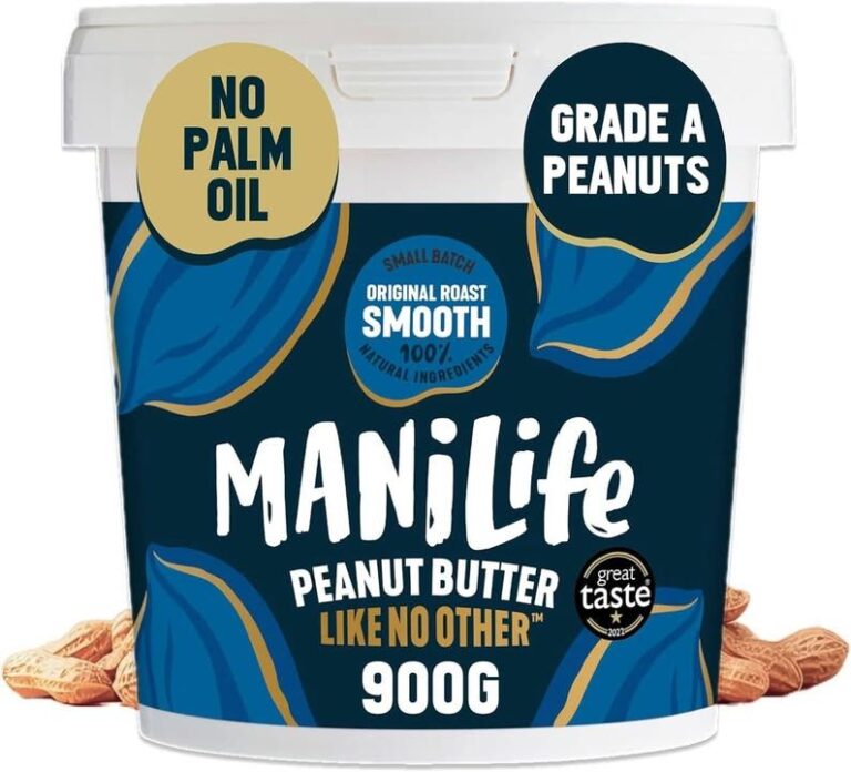 Manilife Original Roast Smooth Natural Peanut Butter 900g High Protein No Palm O