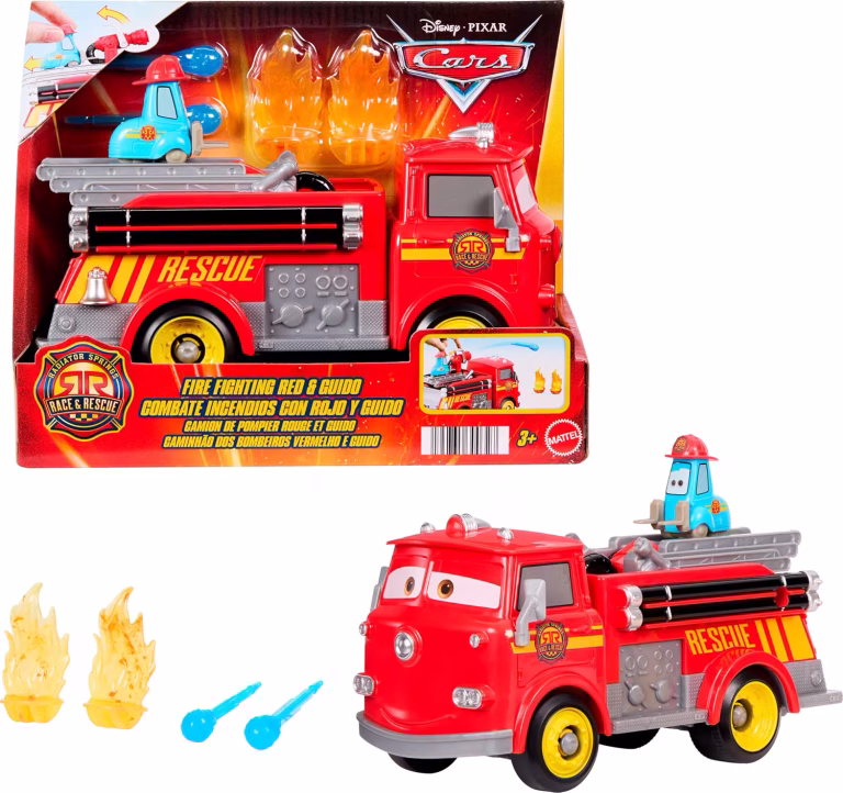 Mattel Disney And Pixar Cars Race And Rescue Fire Fighting Red And Guido