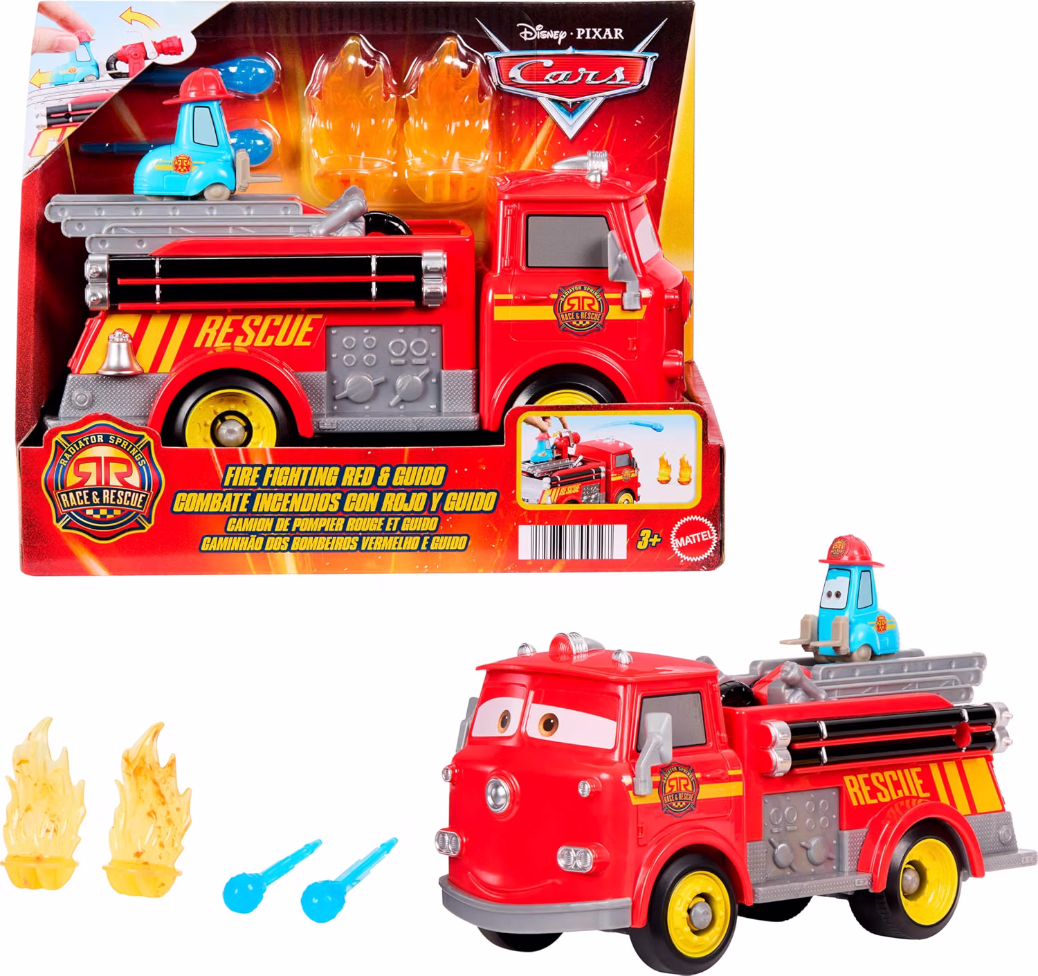 Mattel Disney And Pixar Cars Race And Rescue Fire Fighting Red And Guido
