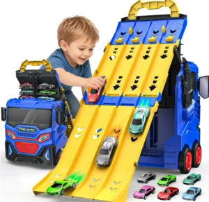 Maysida 4 In 1 Transforming Truck Toy With 6 Mini Cars For Boys Age 3 6 Big Truc
