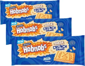 Mcvitie S Hobnobs Oaty Crunch Creams Milk Flavour Biscuits Sweet Sandwich Snack